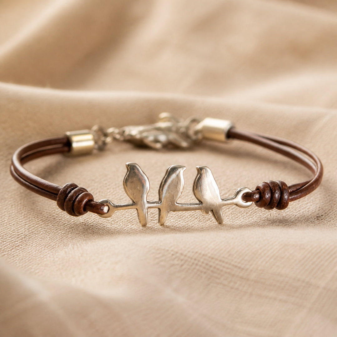 BRACELET CORDE VINTAGE OISEAU
