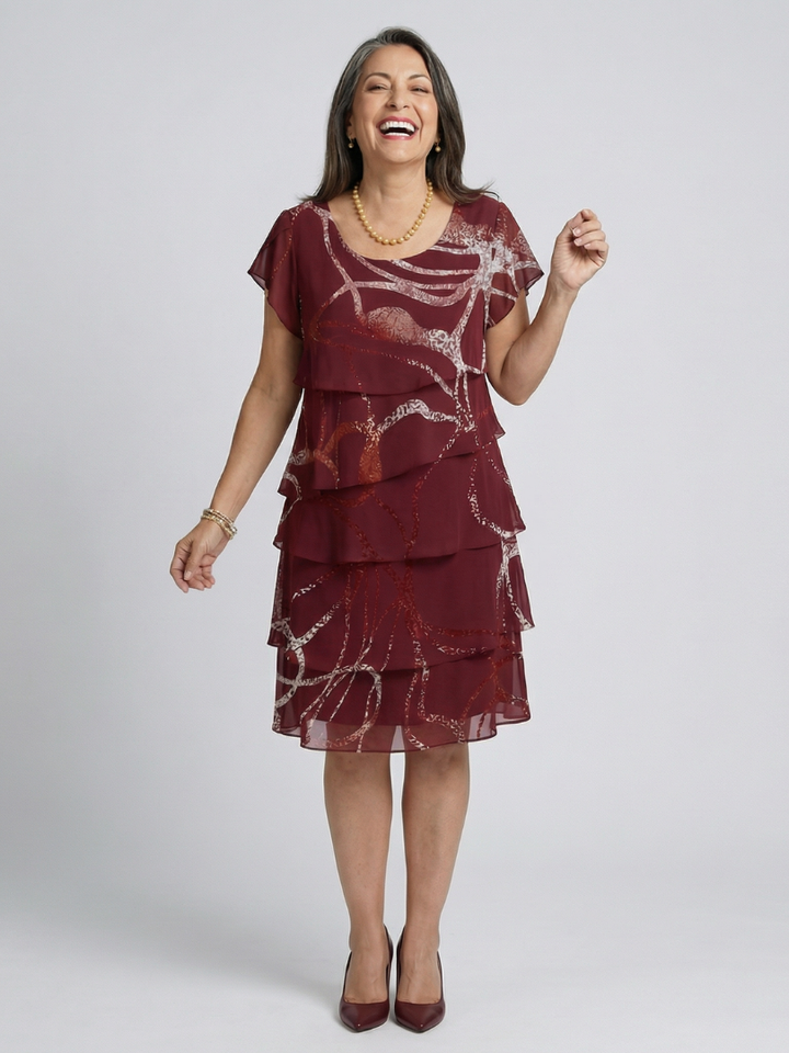 Alani | Robe abstraite élégante longueur genou