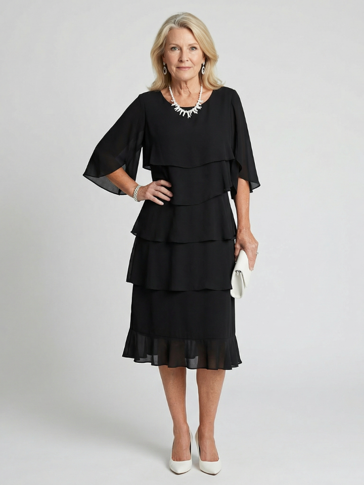 Brent | Robe midi à volants superposés