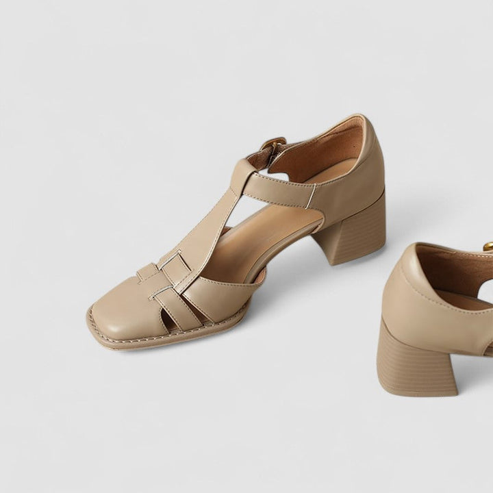 Elyxiana | Talons Bloc T-Strap Orthopédiques