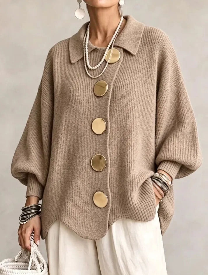 Karina | Gilet Boutonné Oversized à Col
