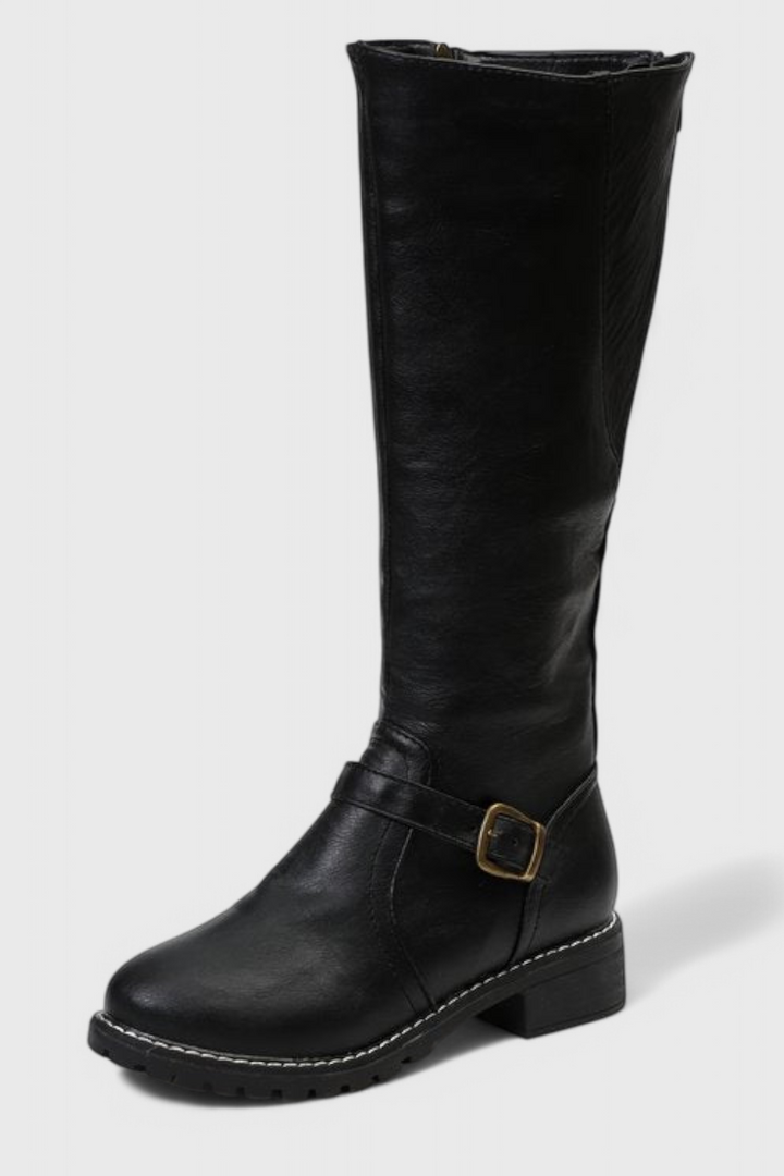 Sienna - Bottes Hautes Bouclées avec Fermeture Éclair
