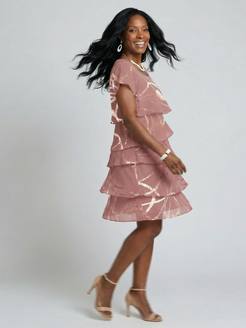 Hoku | Robe abstraite élégante longueur genou