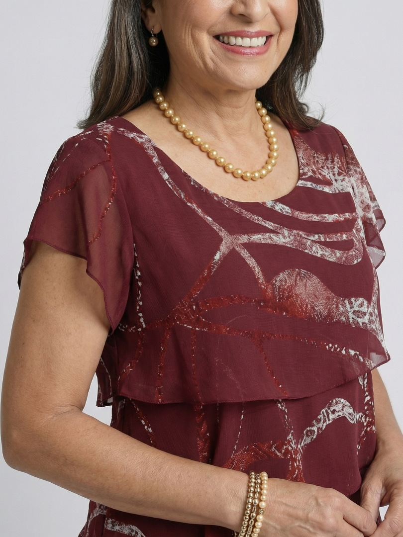 Alani | Robe abstraite élégante longueur genou
