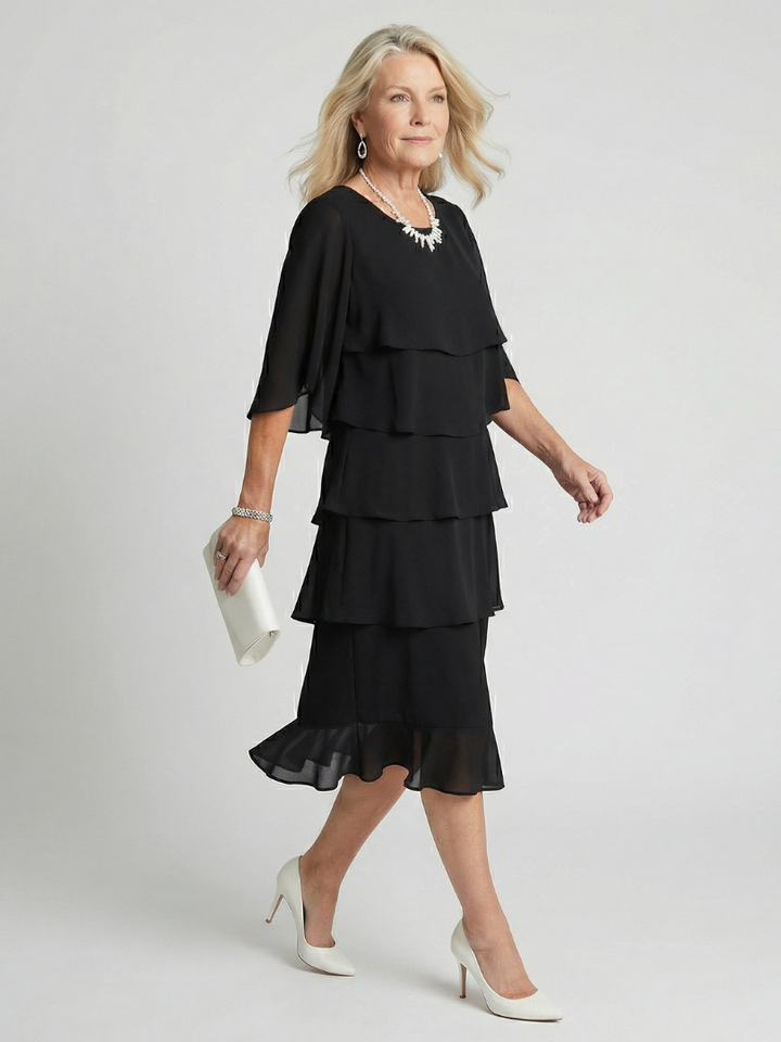 Brent | Robe midi à volants superposés