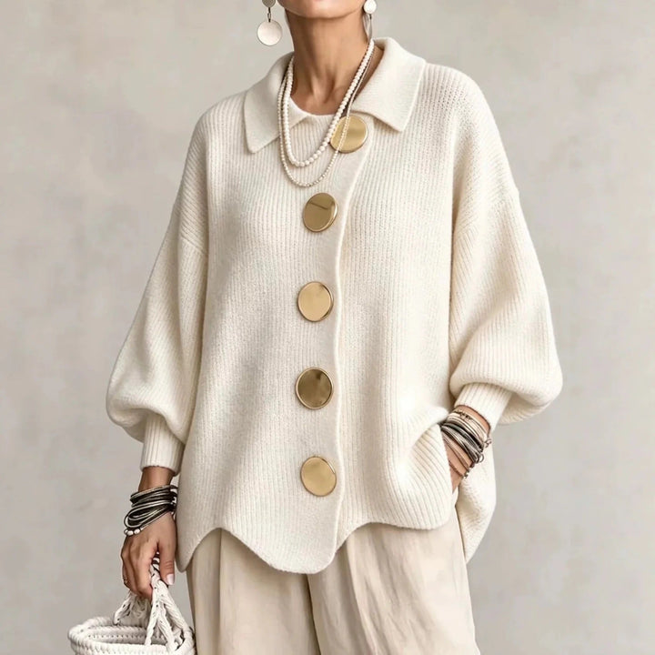Karina | Gilet Boutonné Oversized à Col