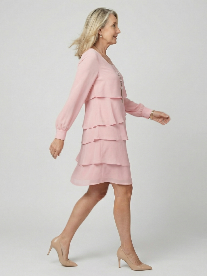 Kirax | Robe élégante à volants longueur genou
