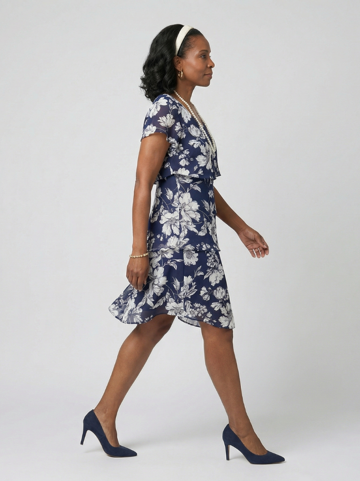 Thea | Robe fleurie délicate longueur genou