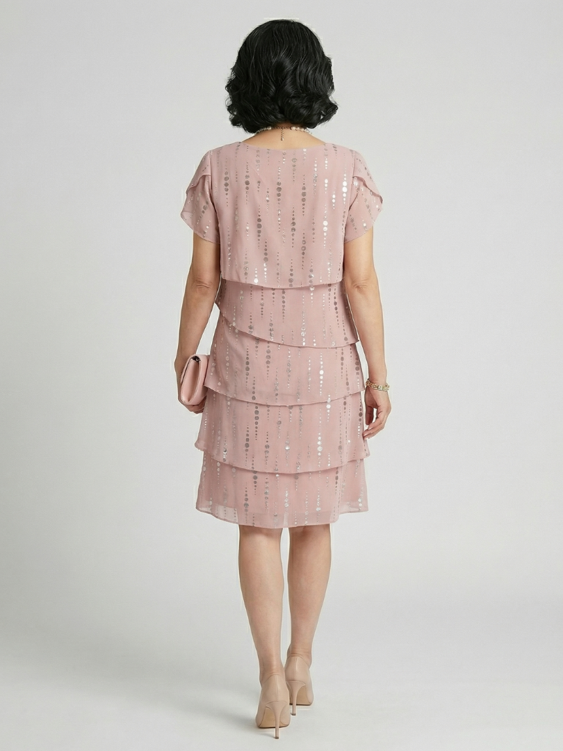 Makena | Robe élégante à motifs pointillés longueur genou