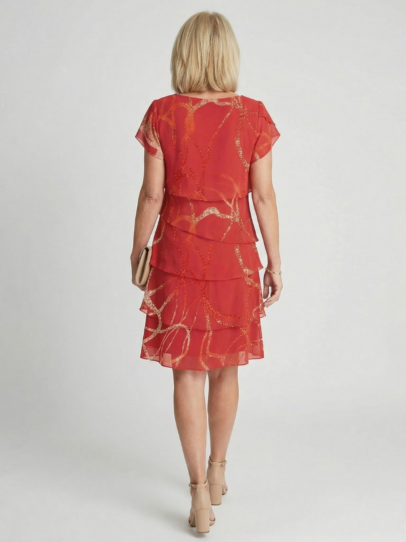 Nora | Robe douce abstraite longueur genou