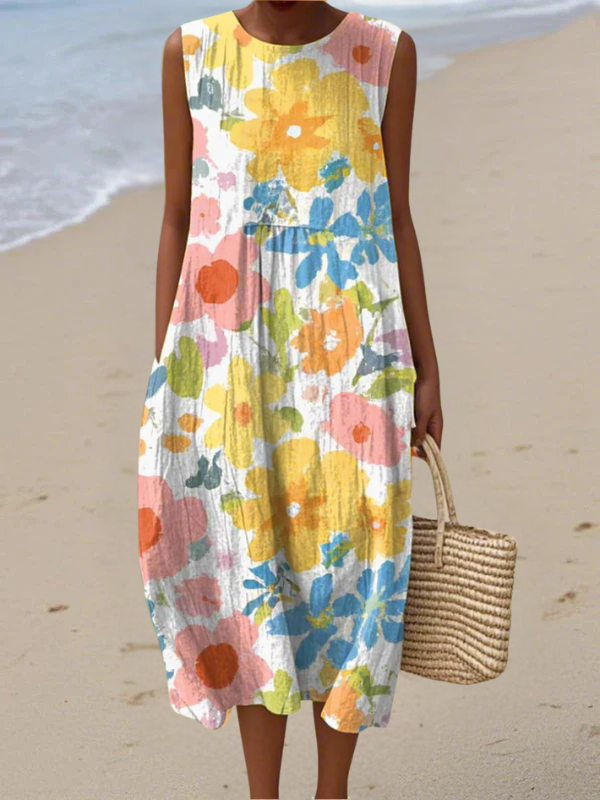 Ella | Robe midi pastel fleurie