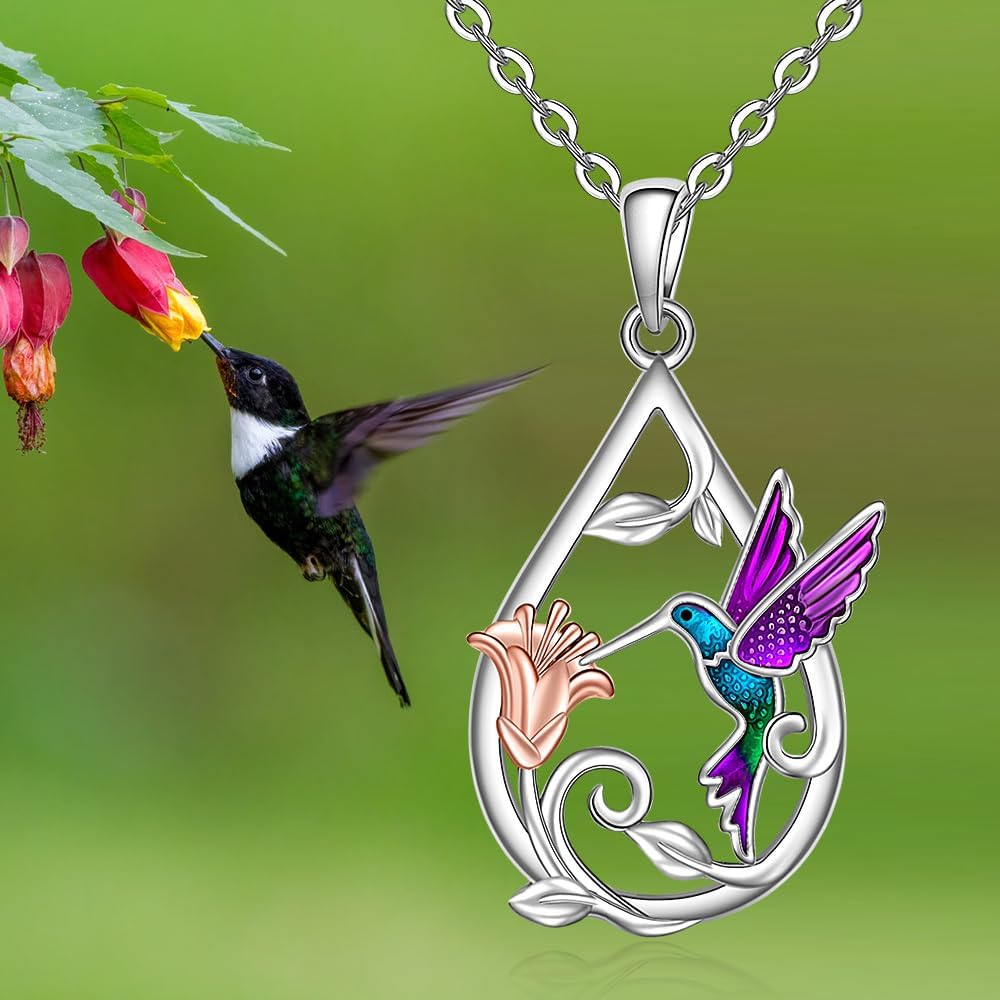 Magnifique Collier Colibri pour Femmes avec Boucles d'Oreilles Offertes