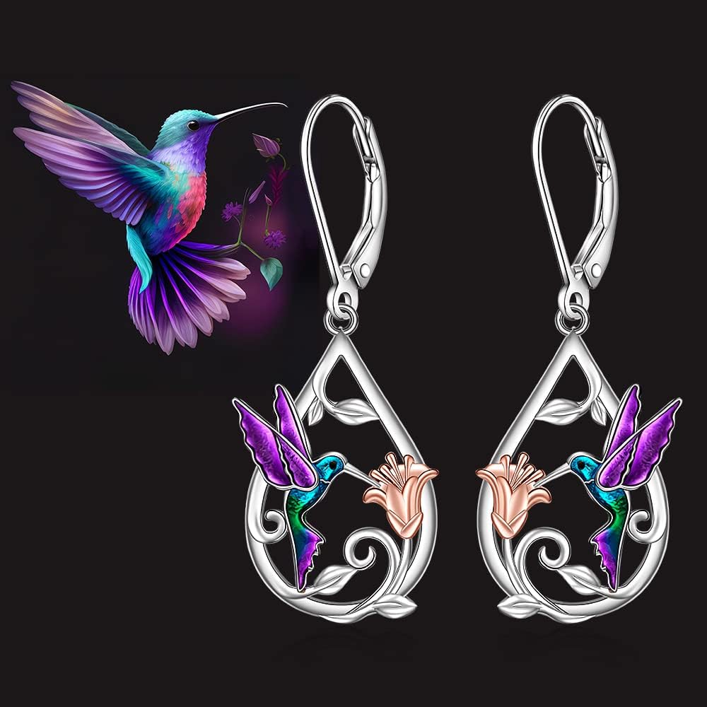 Magnifique Collier Colibri pour Femmes avec Boucles d'Oreilles Offertes