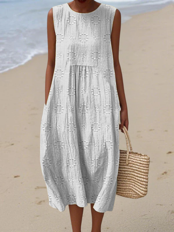 Rose | Robe midi brodée