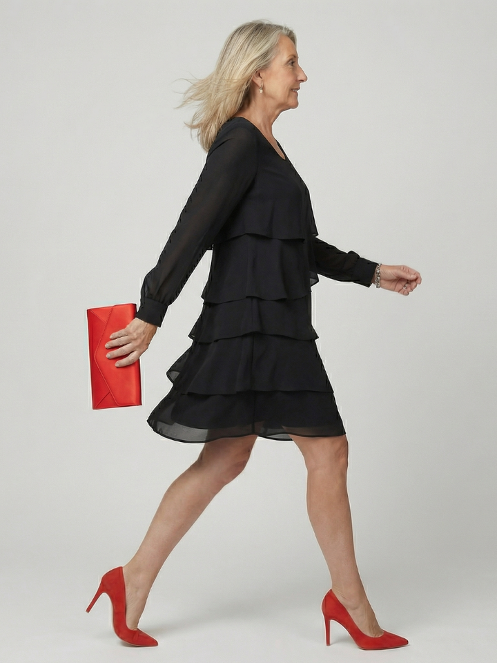 Kirax | Robe élégante à volants longueur genou