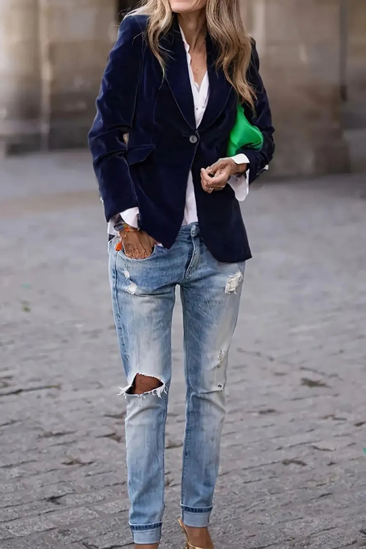 Reese | Blazer à Col Revers Bouton Unique