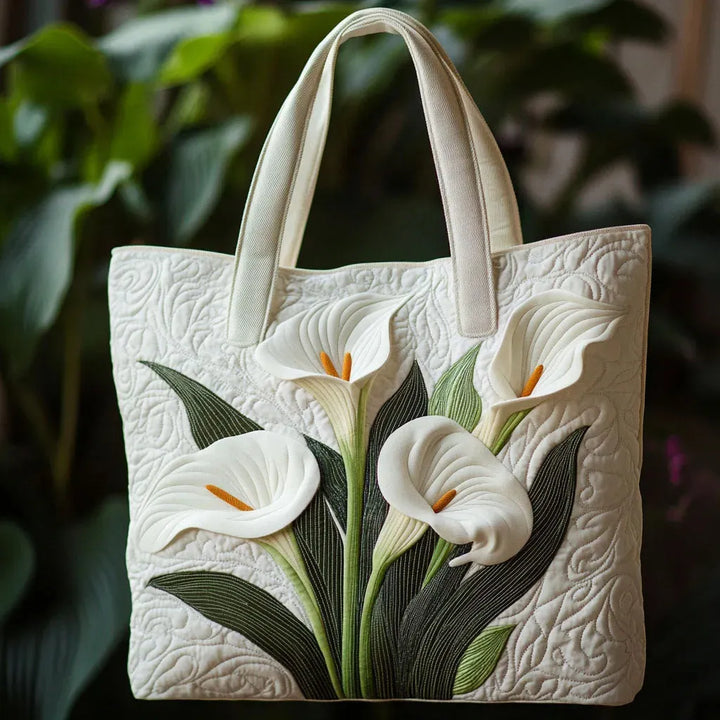 Sac matelassé artisanal - Lys blancs