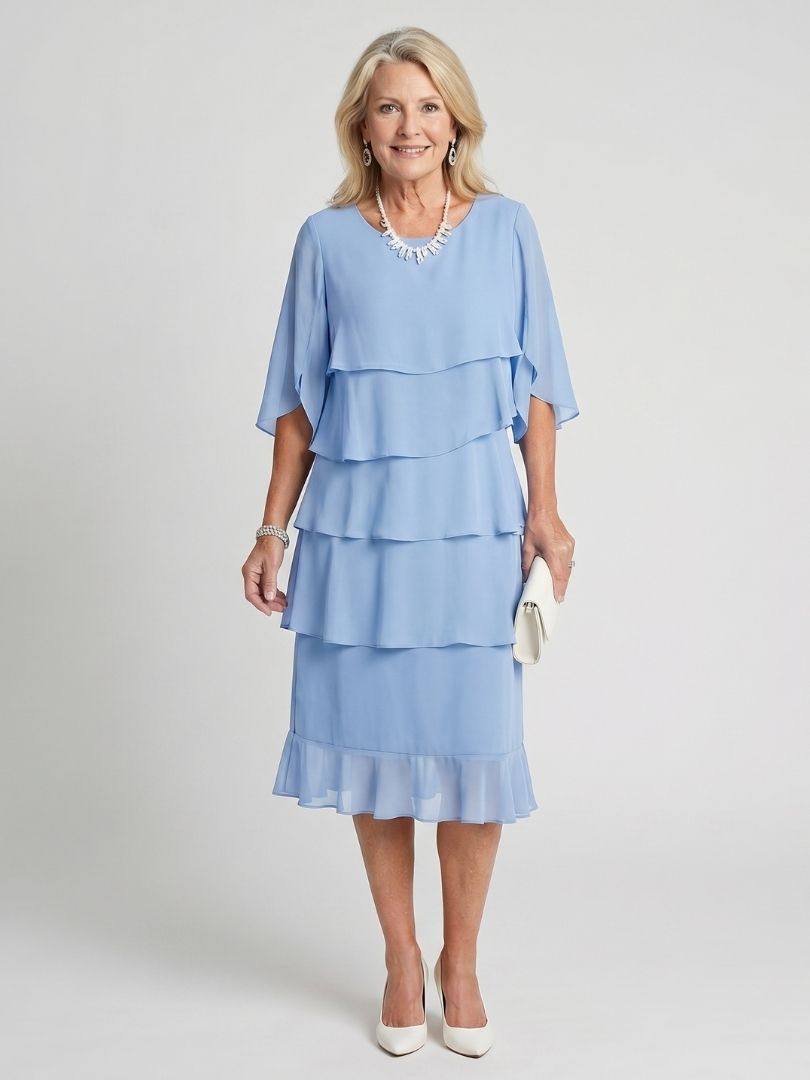 Brent | Robe midi à volants superposés