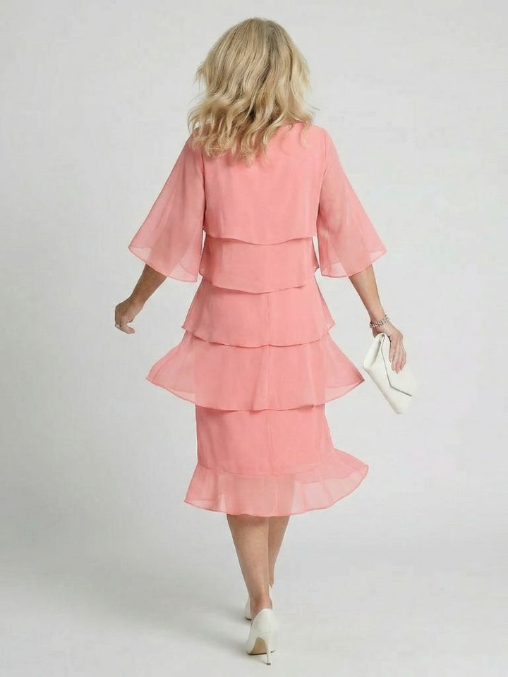 Brent | Robe midi à volants superposés