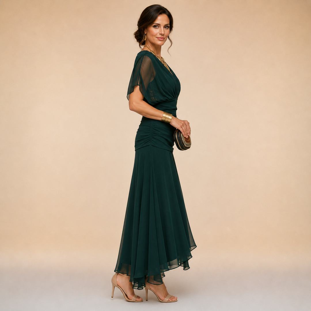 Emma | Robe Maxi de Soirée à Décolleté en V Drapé