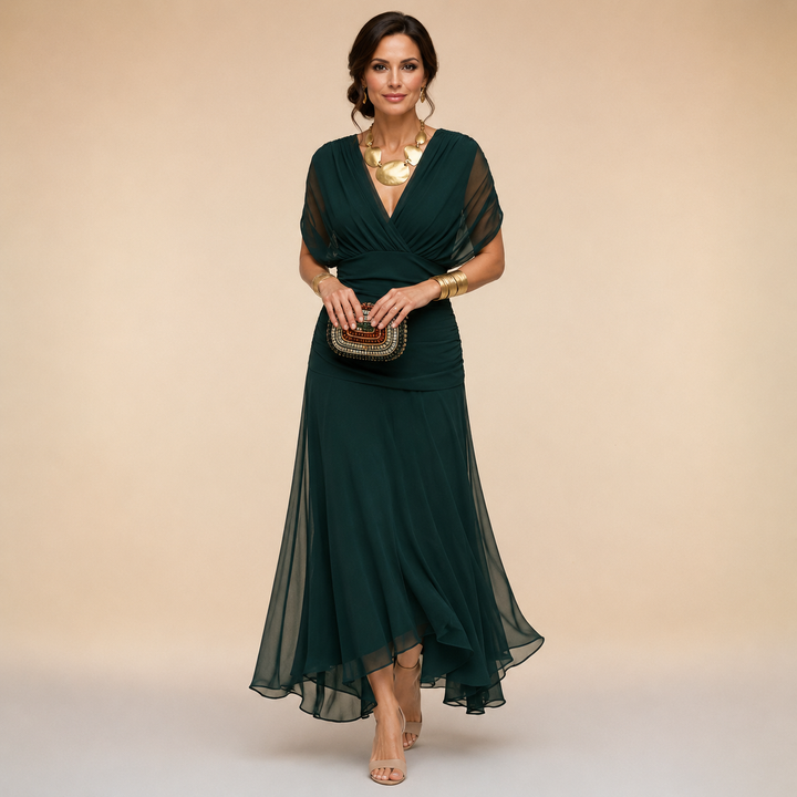 Emma | Robe Maxi de Soirée à Décolleté en V Drapé