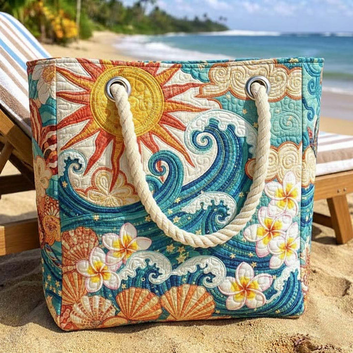Sac de Plage Matelassé Halo Doré