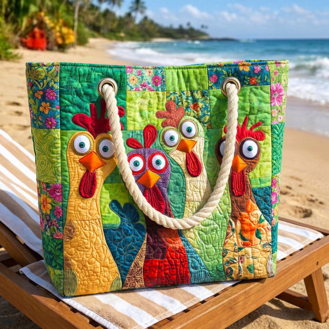 Sac de Plage Matelassé Poulet Funky