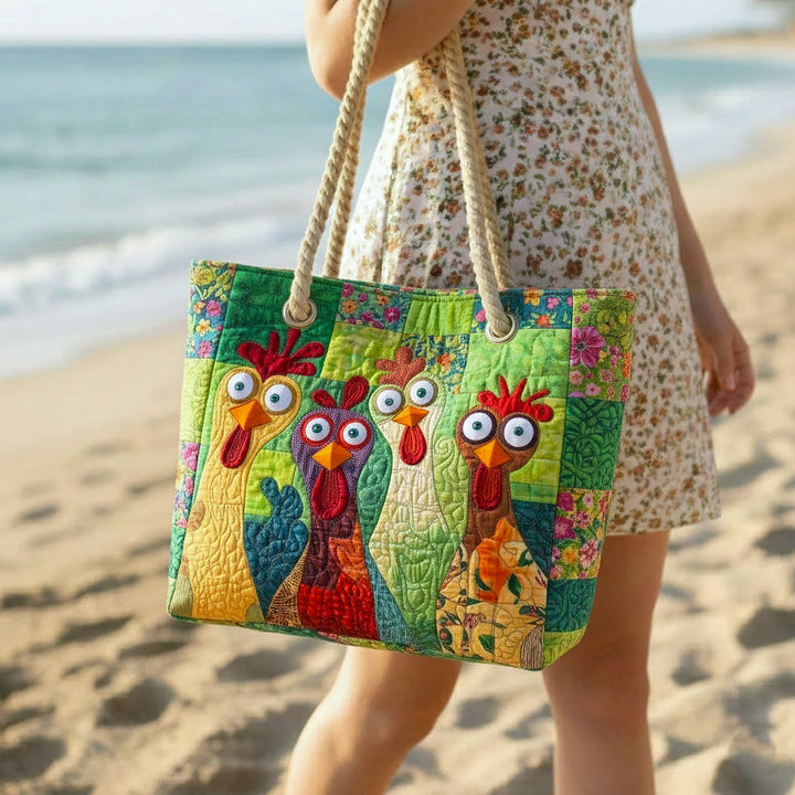 Sac de Plage Matelassé Poulet Funky