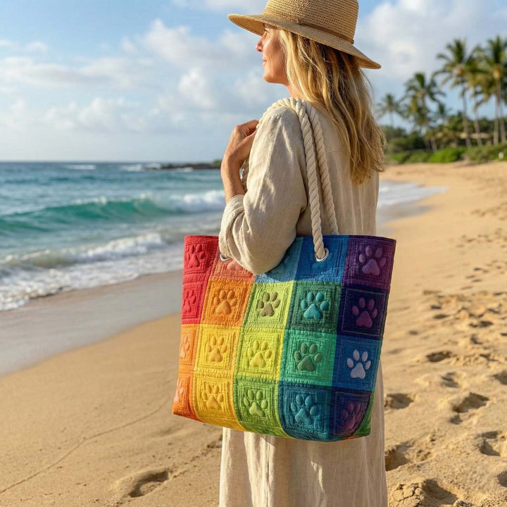 Sac de Plage Matelassé Patch de Patte