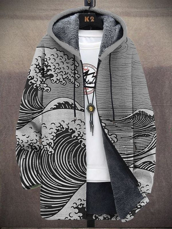 Margot | Cardigan à Capuche Imprimé Artistique
