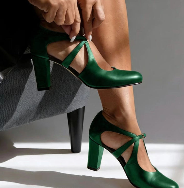 Camille | Talons Confortables en Cuir Véritable Élégants