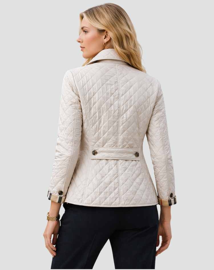 Ainsley | Veste Matelassée à Doublure Écossaise