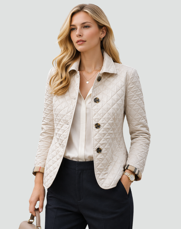 Ainsley | Veste Matelassée à Doublure Écossaise
