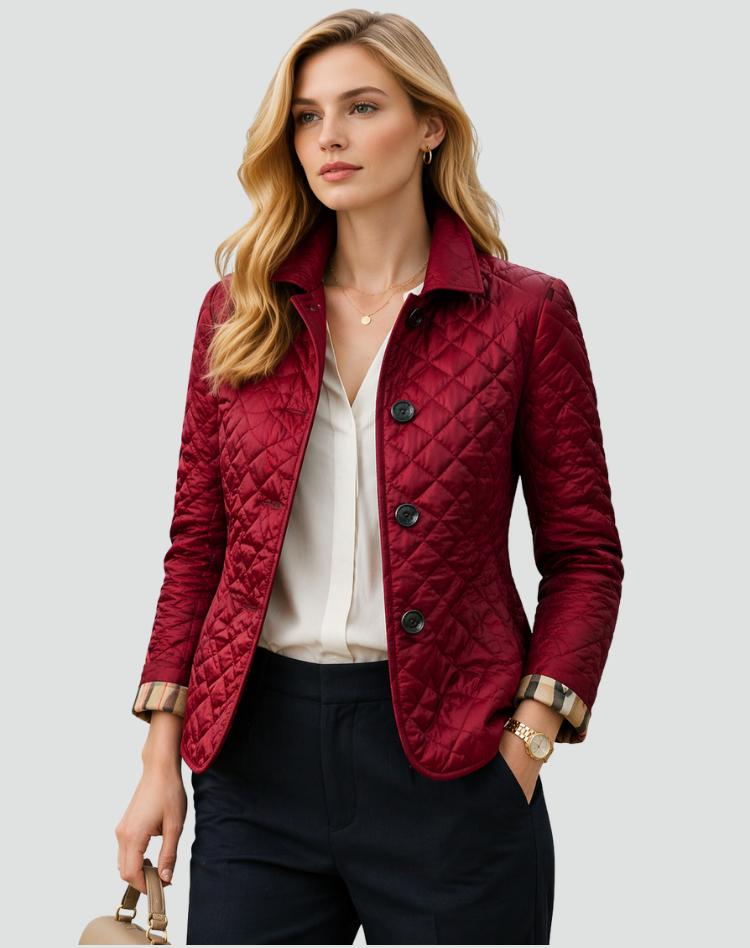 Ainsley | Veste Matelassée à Doublure Écossaise