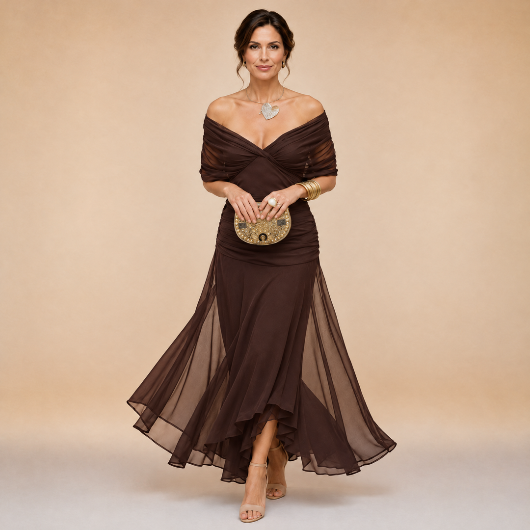 Emma | Robe Maxi de Soirée à Décolleté en V Drapé