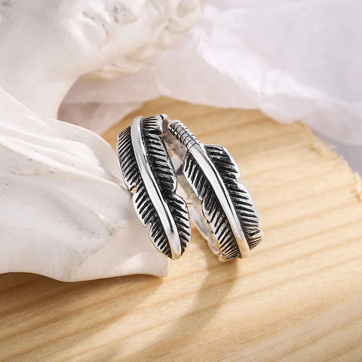 Bague Mémorial Ajustable – Plume d'un Ange