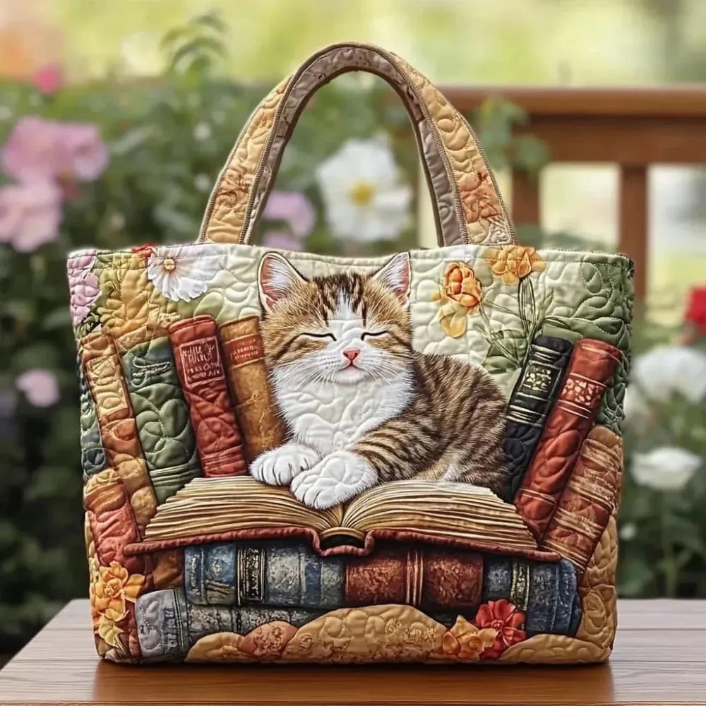 Sac cabas – Chat endormi sur les livres