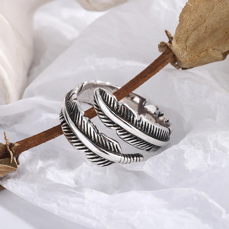 Bague Mémorial Ajustable – Plume d'un Ange