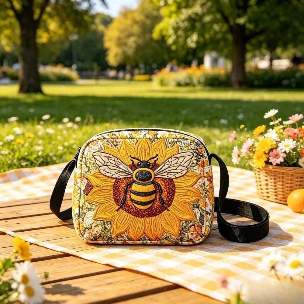 Sac bandoulière Floravie – motif Papillon rose