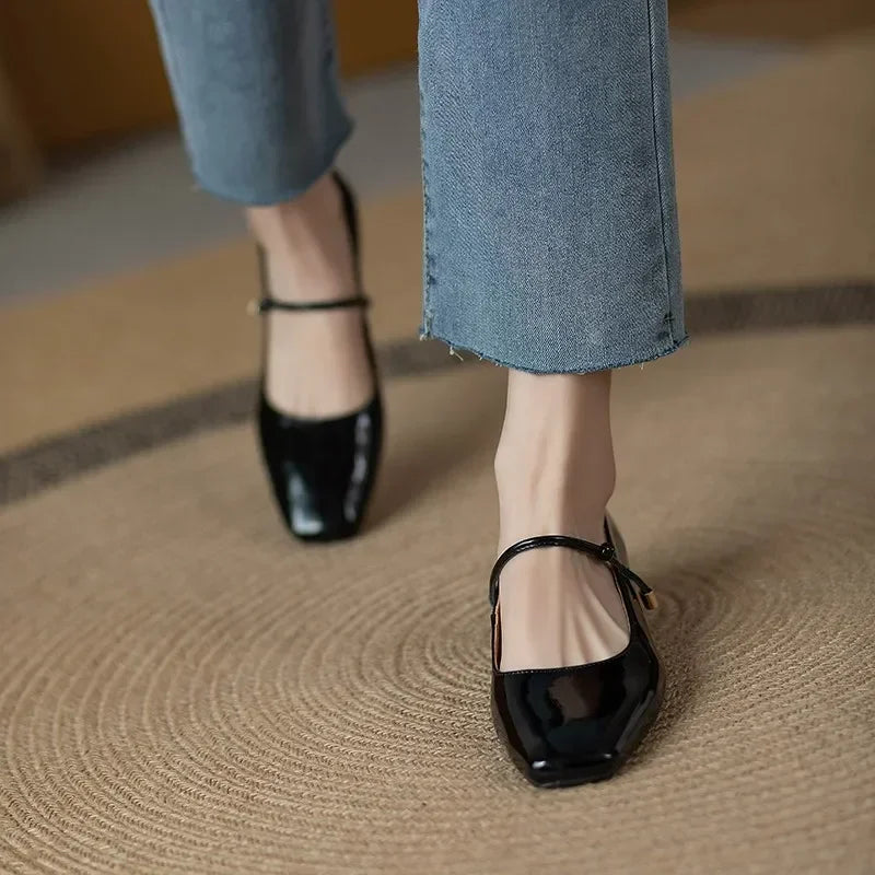 Chaussures Mary Jane à bout carré