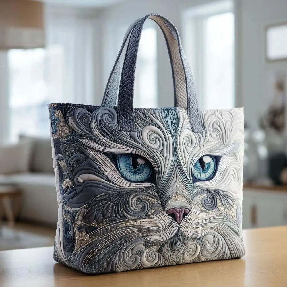 Sac cabas – Chat gris aux yeux bleus