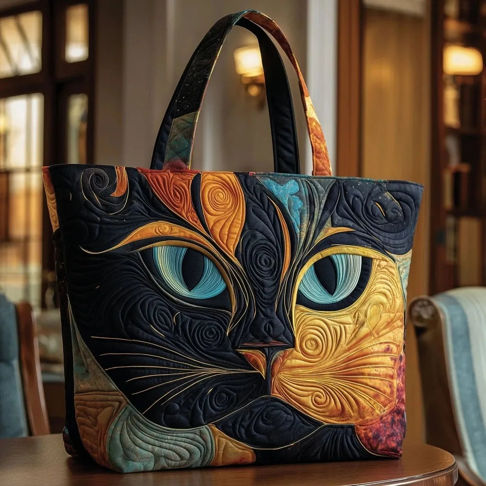 Sac cabas – Chat noir aux yeux turquoise