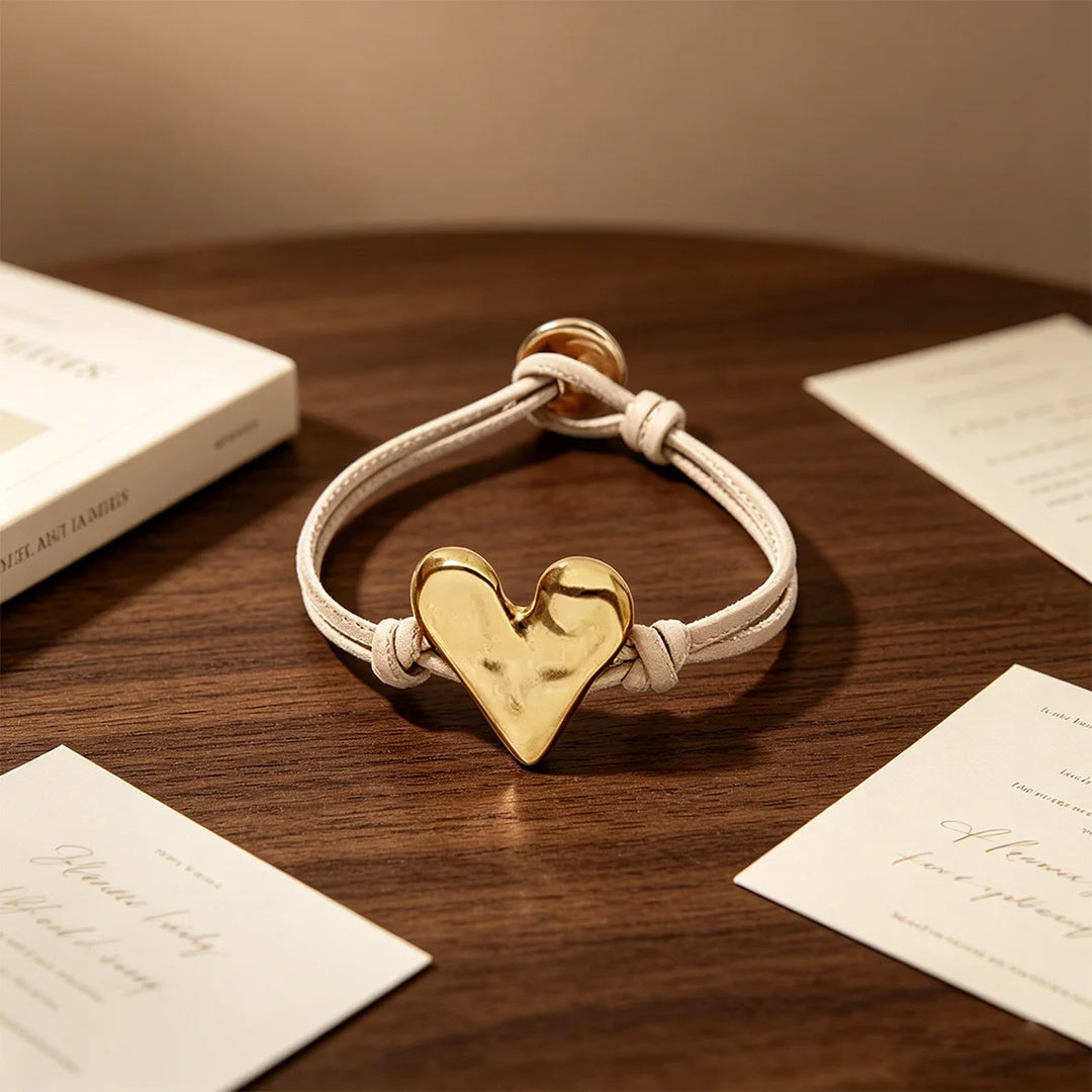 Bracelet Tressé Multicolore Breloque Cœur | Bijou Tendance Ajustable