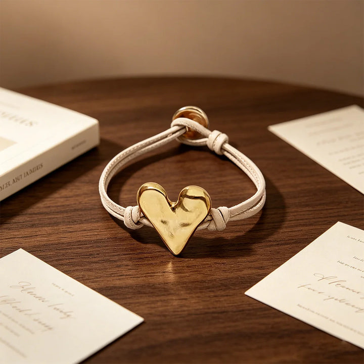Bracelet Tressé Multicolore Breloque Cœur | Bijou Tendance Ajustable