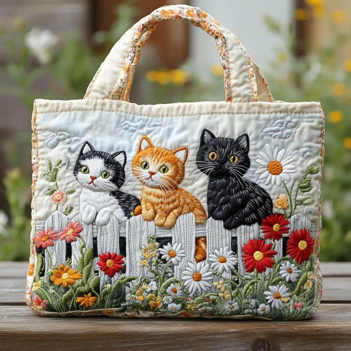 Sac cabas – Trois chatons sur la clôture