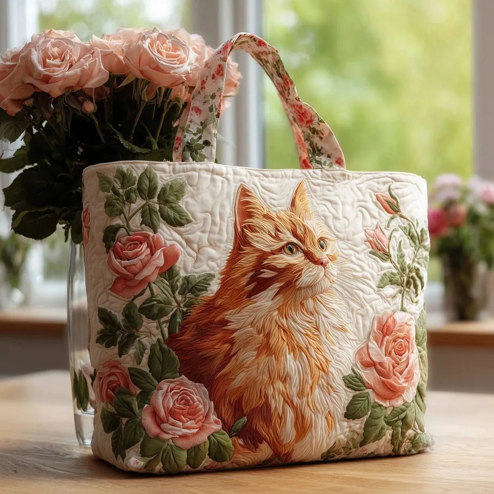 Sac cabas – Chat roux aux roses
