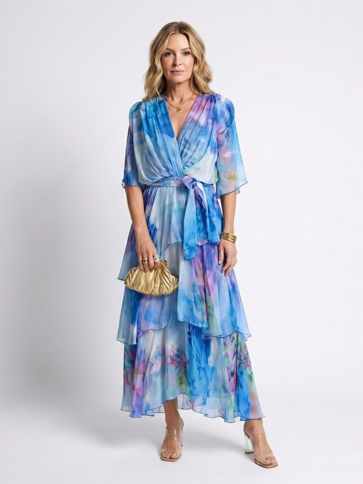 Calista | Robe Maxi Transparente à Ceinture Nouée