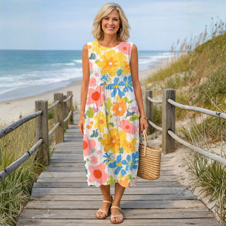 Ella | Robe midi pastel fleurie