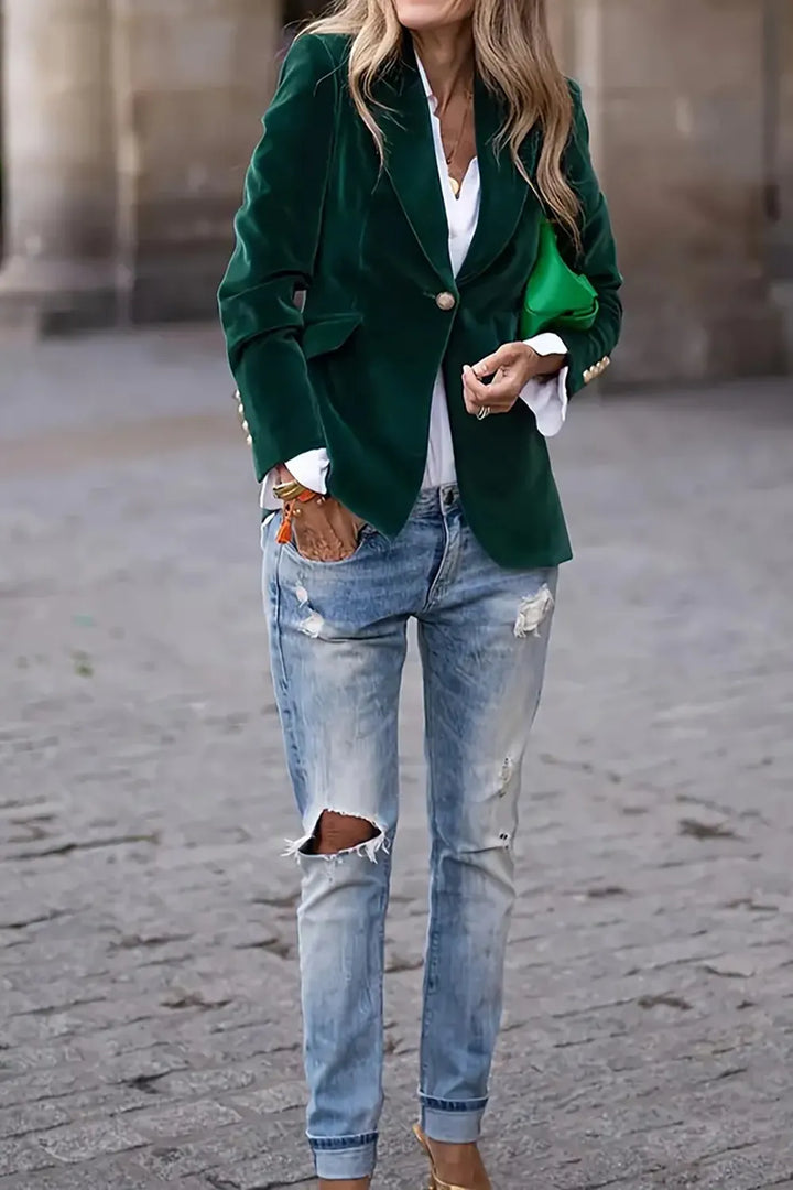 Reese | Blazer à Col Revers Bouton Unique
