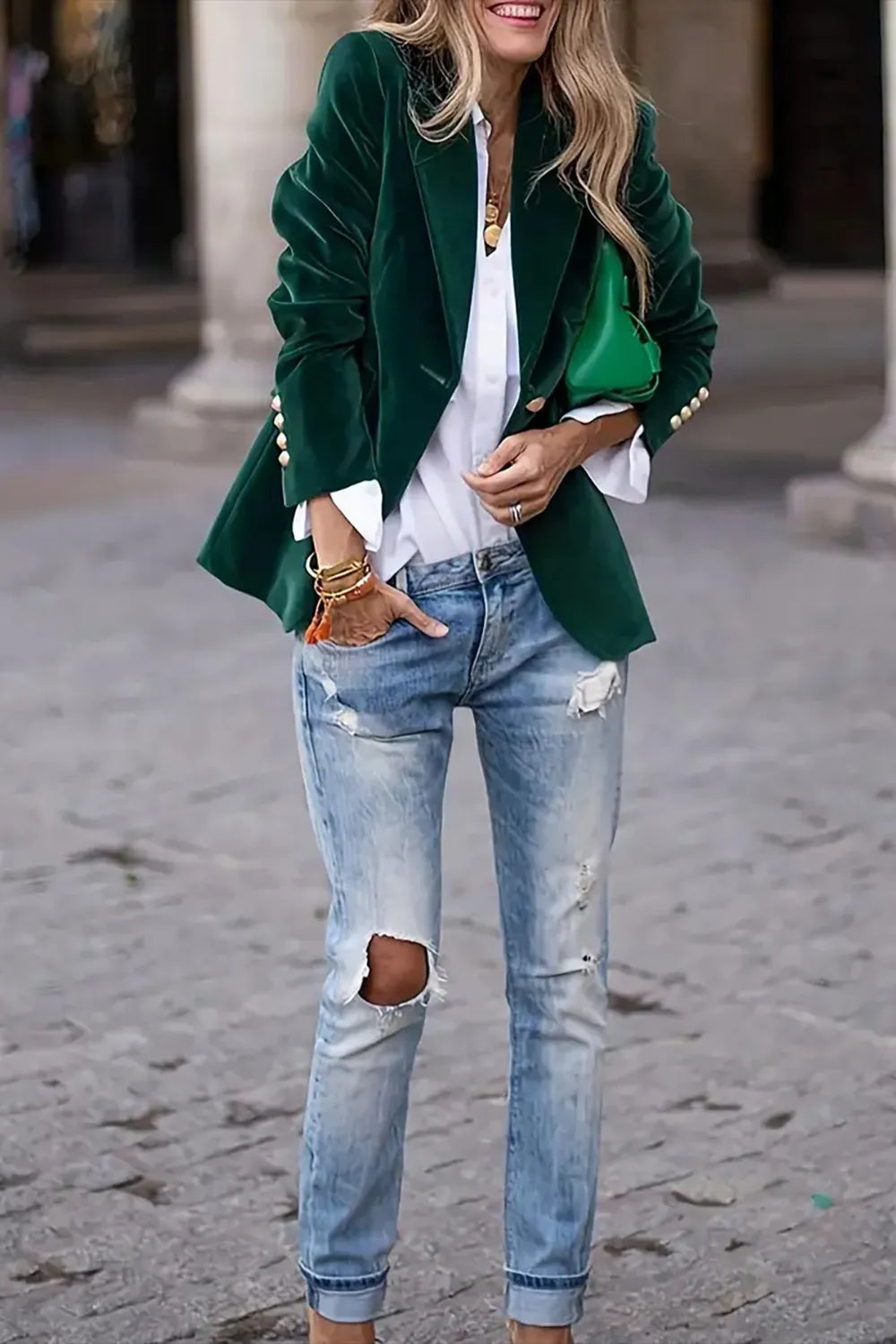 Reese | Blazer à Col Revers Bouton Unique